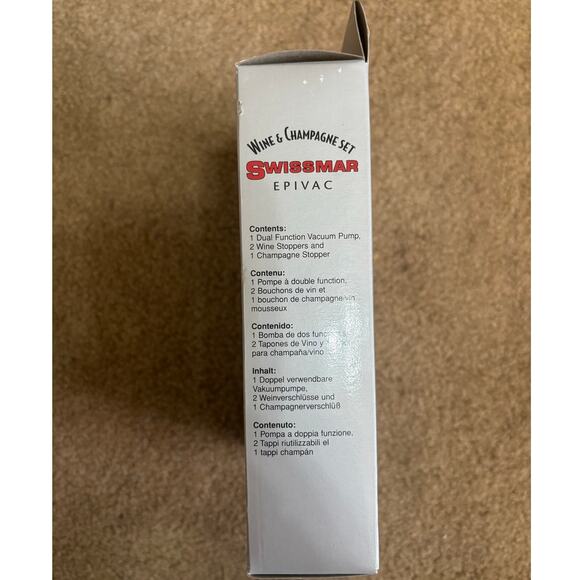 SWISSMAR Epivac Wine and Champagne Set Corkscrew Seals in Freshness - Picture 3 of 3